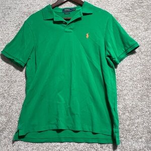 Polo Ralph Lauren Short Sleeve Polo Shirt Green Size Large *flaw